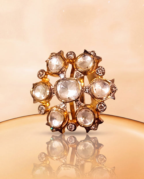 Sarina Polki And Diamond Ring