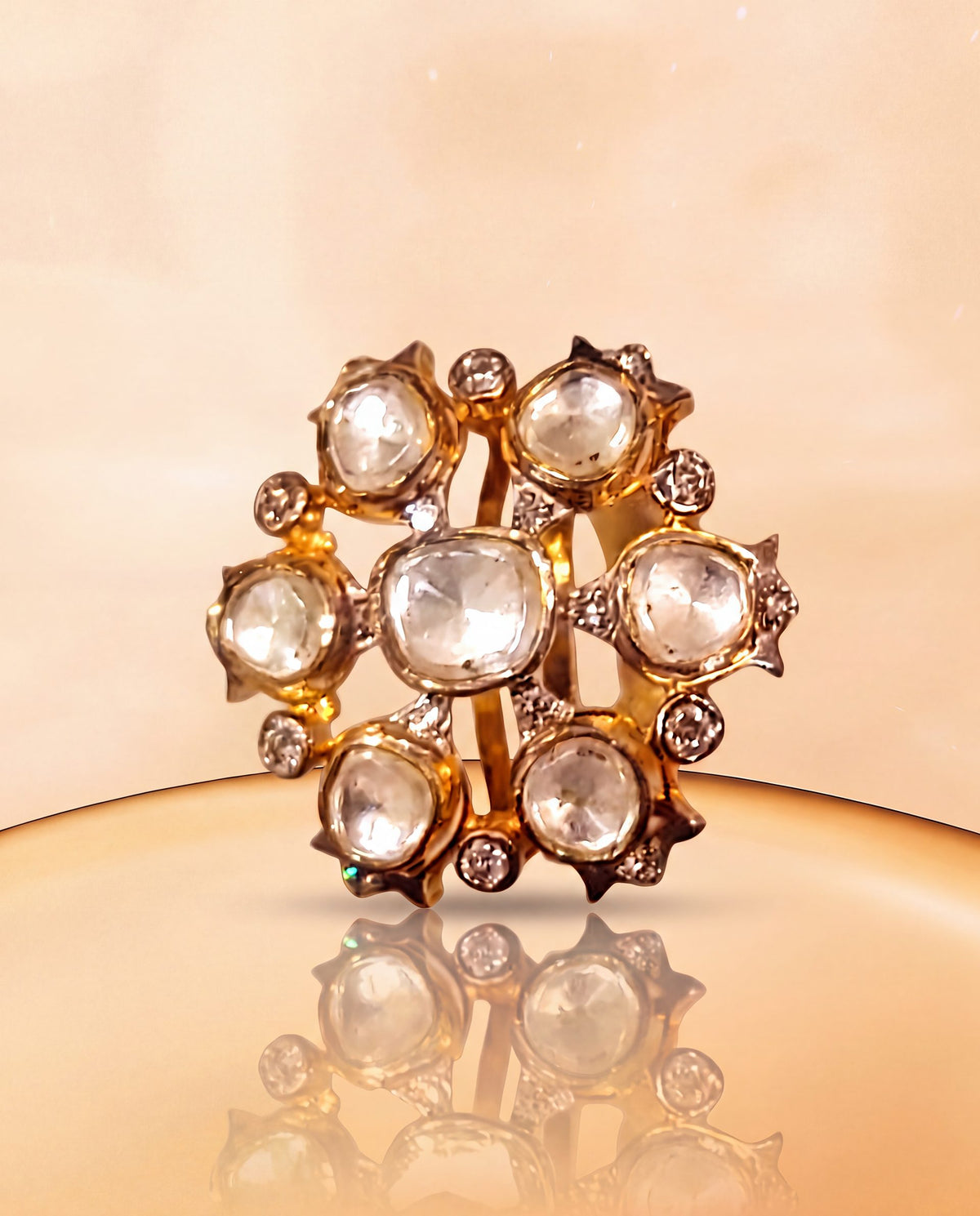 Sarina Polki And Diamond Ring