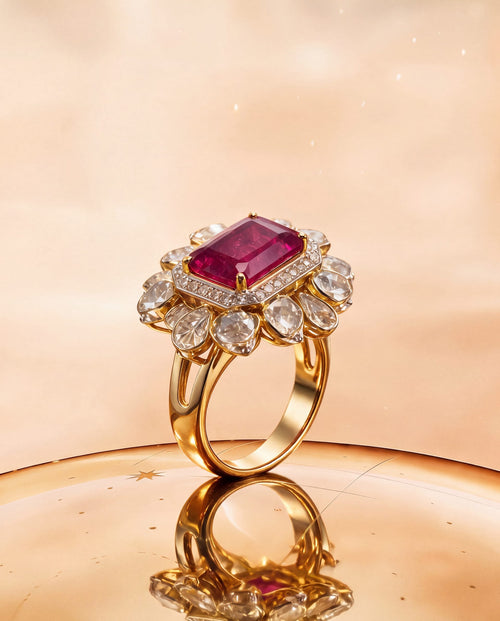 Rajvi Polki And Diamond Ring