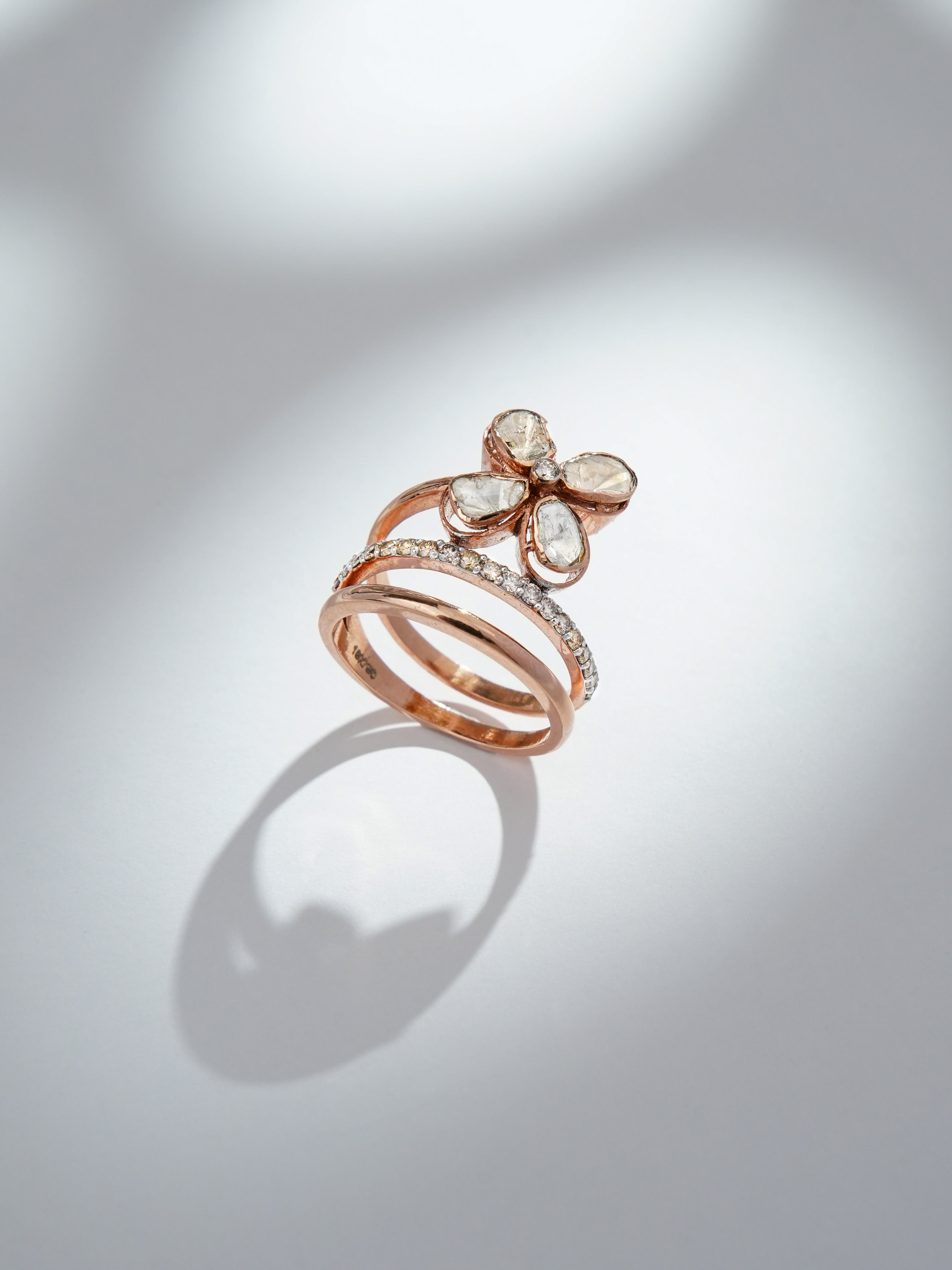 Densi Polki And Diamond Ring