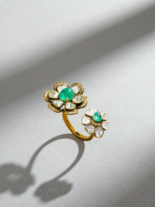Samin Polki And Diamond Ring