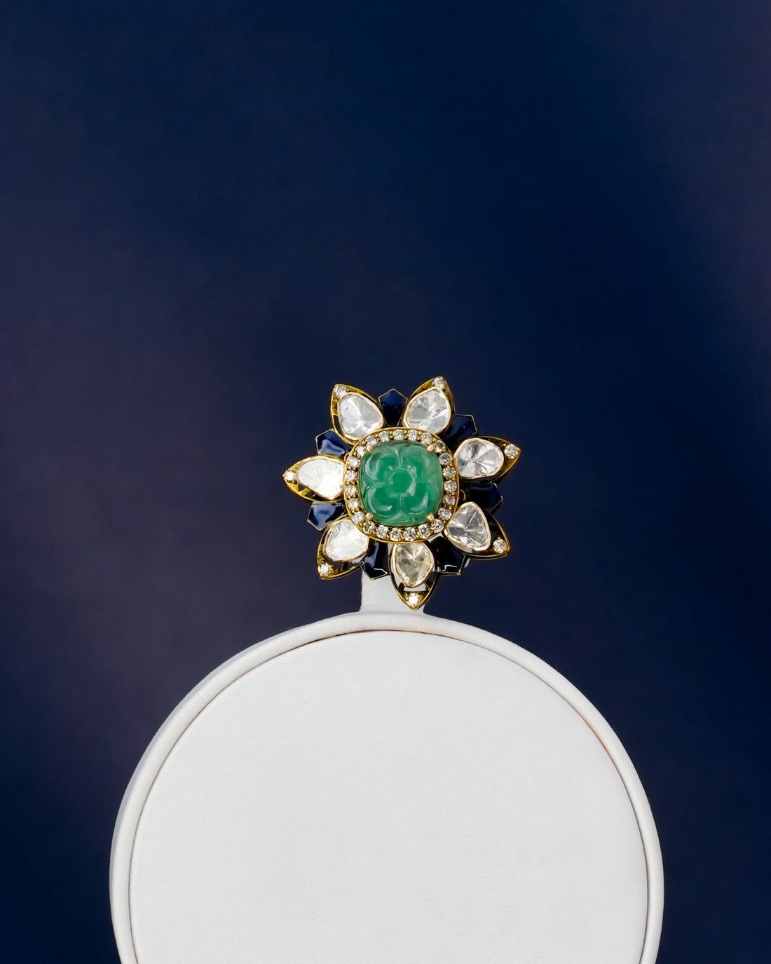 Jivika Polki And Diamond Ring