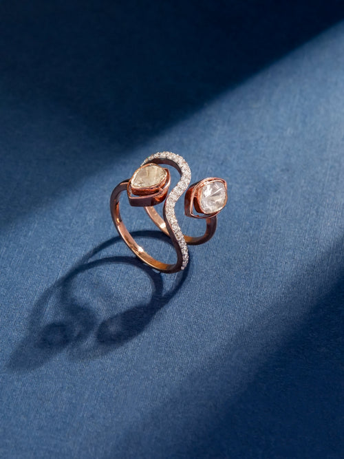 Makshi Polki And Diamond Ring
