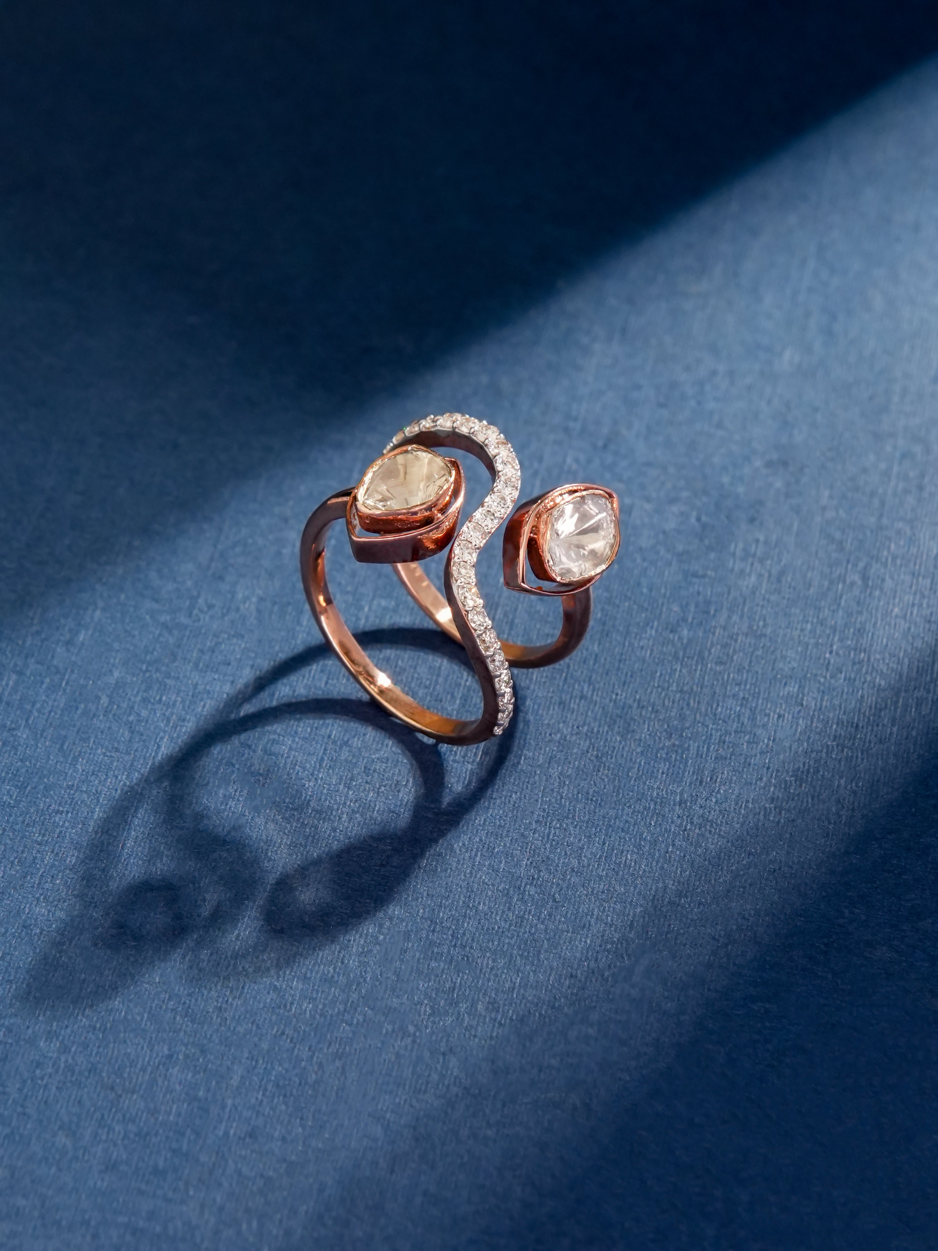Makshi Polki And Diamond Ring