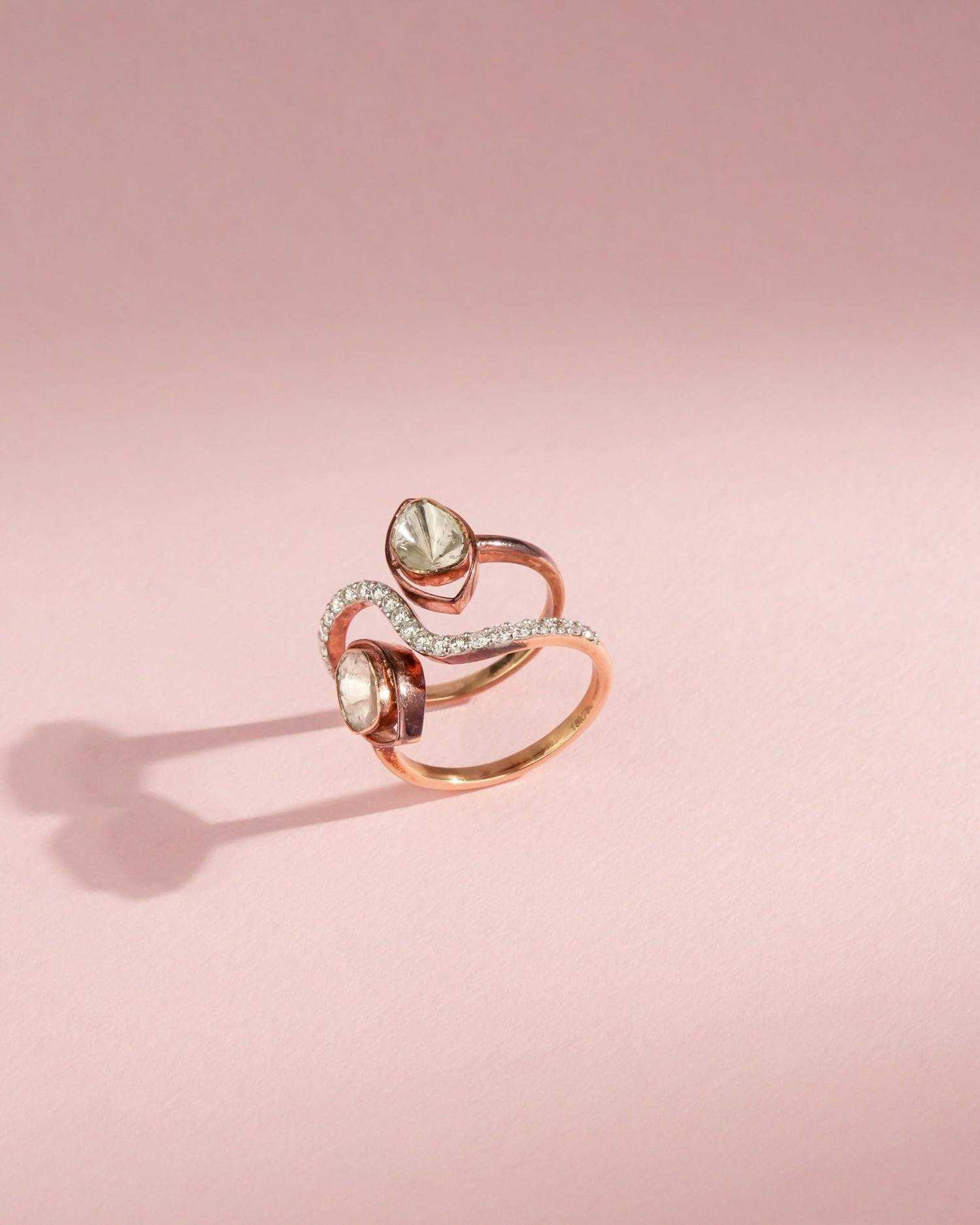 Makshi Polki And Diamond Ring
