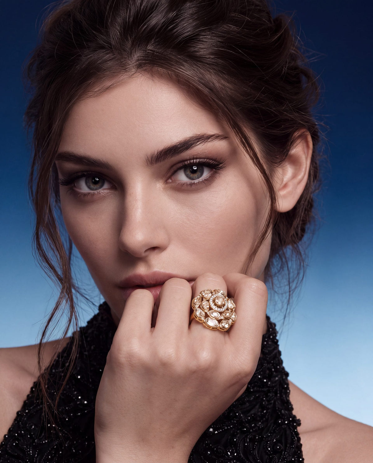 Deethya Polki And Diamond Ring