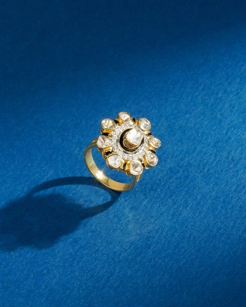 Deshna Polki And Diamond Ring