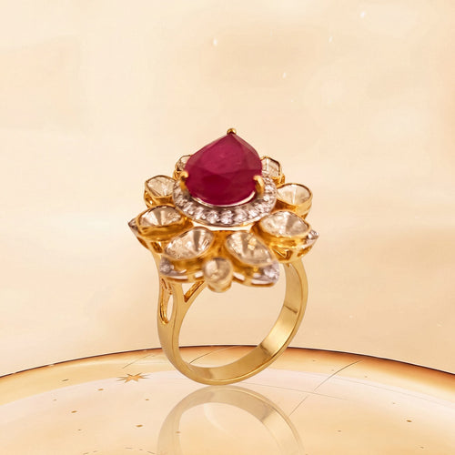 Kajal Polki And Diamond Ring