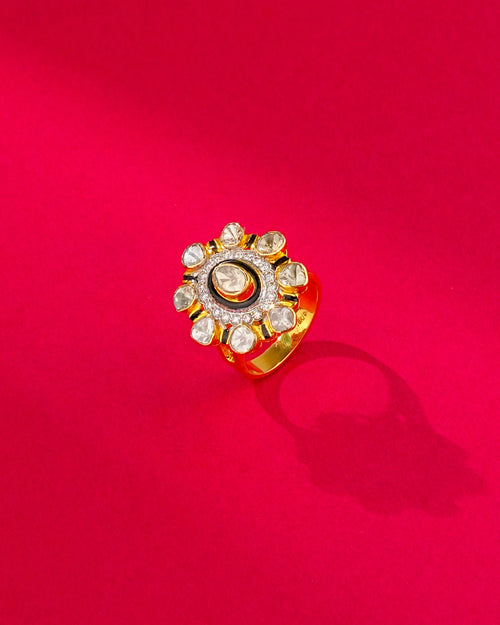 Kavitha Polki And Diamond Ring