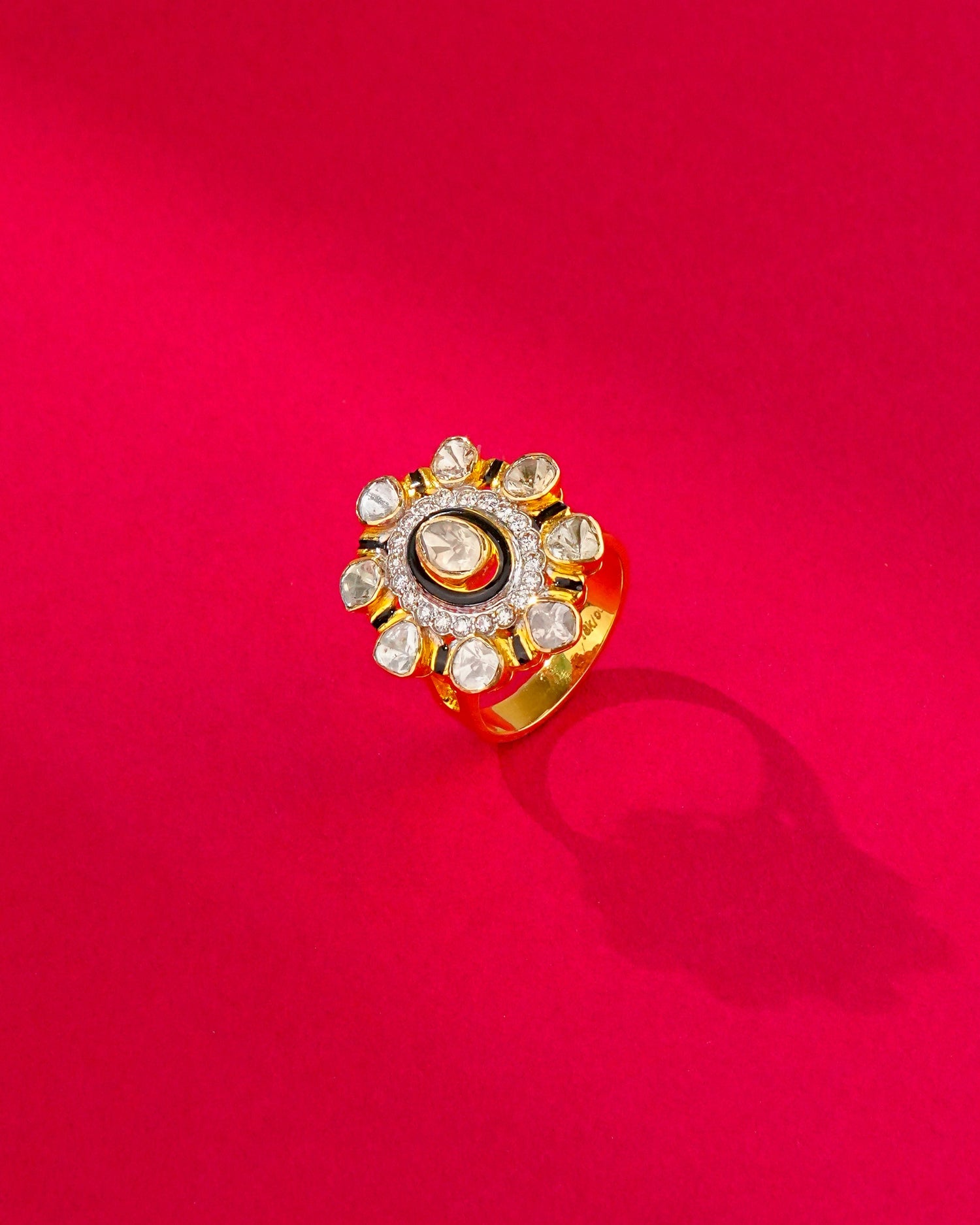 Deshna Polki And Diamond Ring