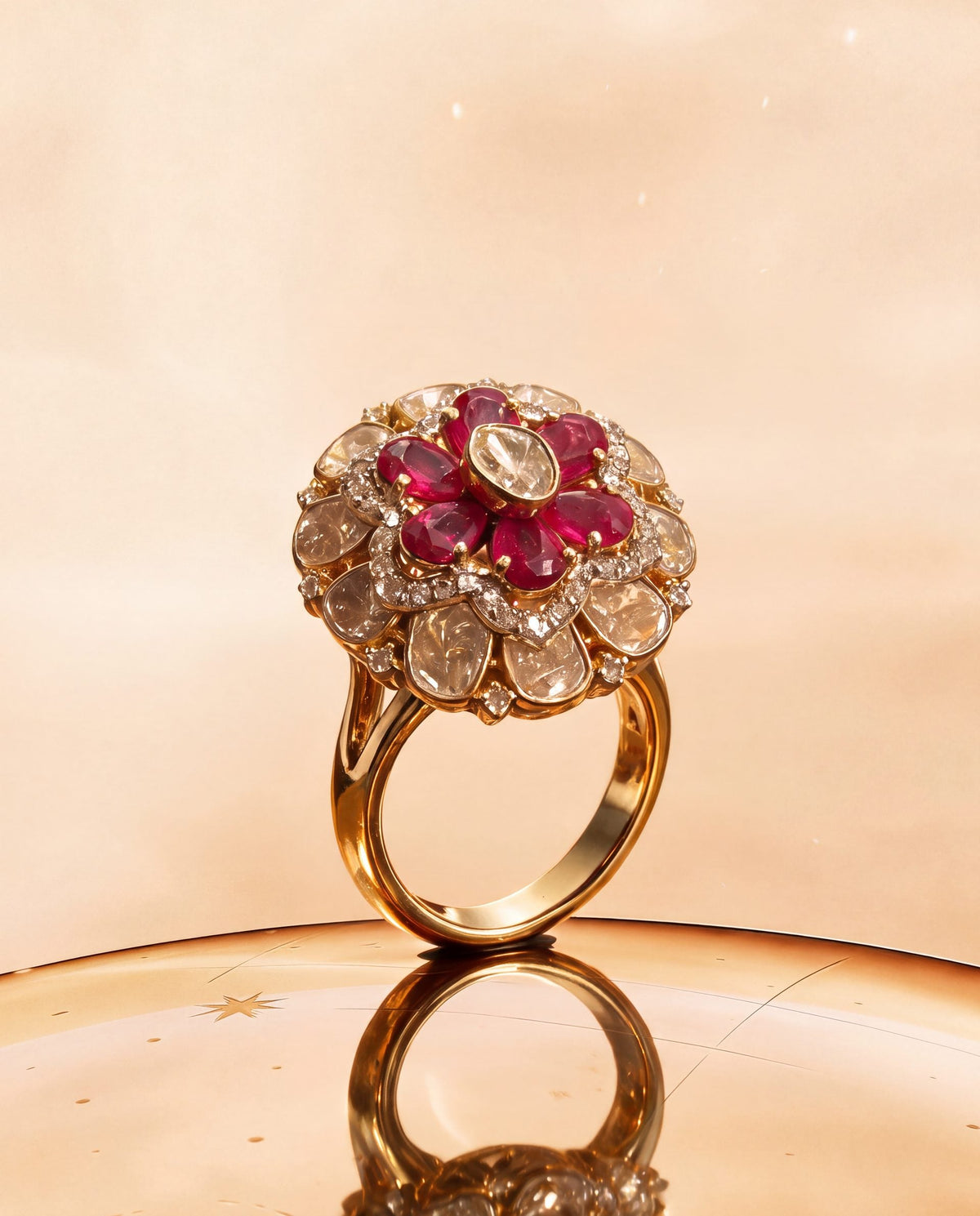 Yuvika Polki And Diamond Ring
