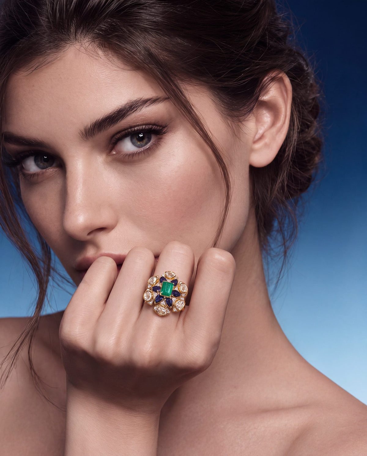 Mahika Polki And Diamond Ring