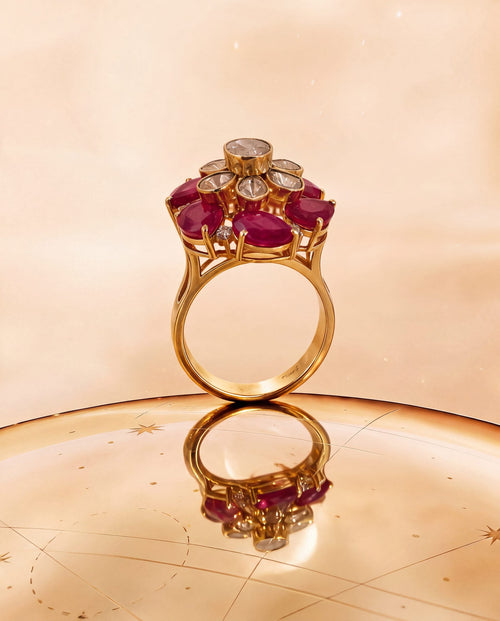 Anisha Polki And Diamond Ring