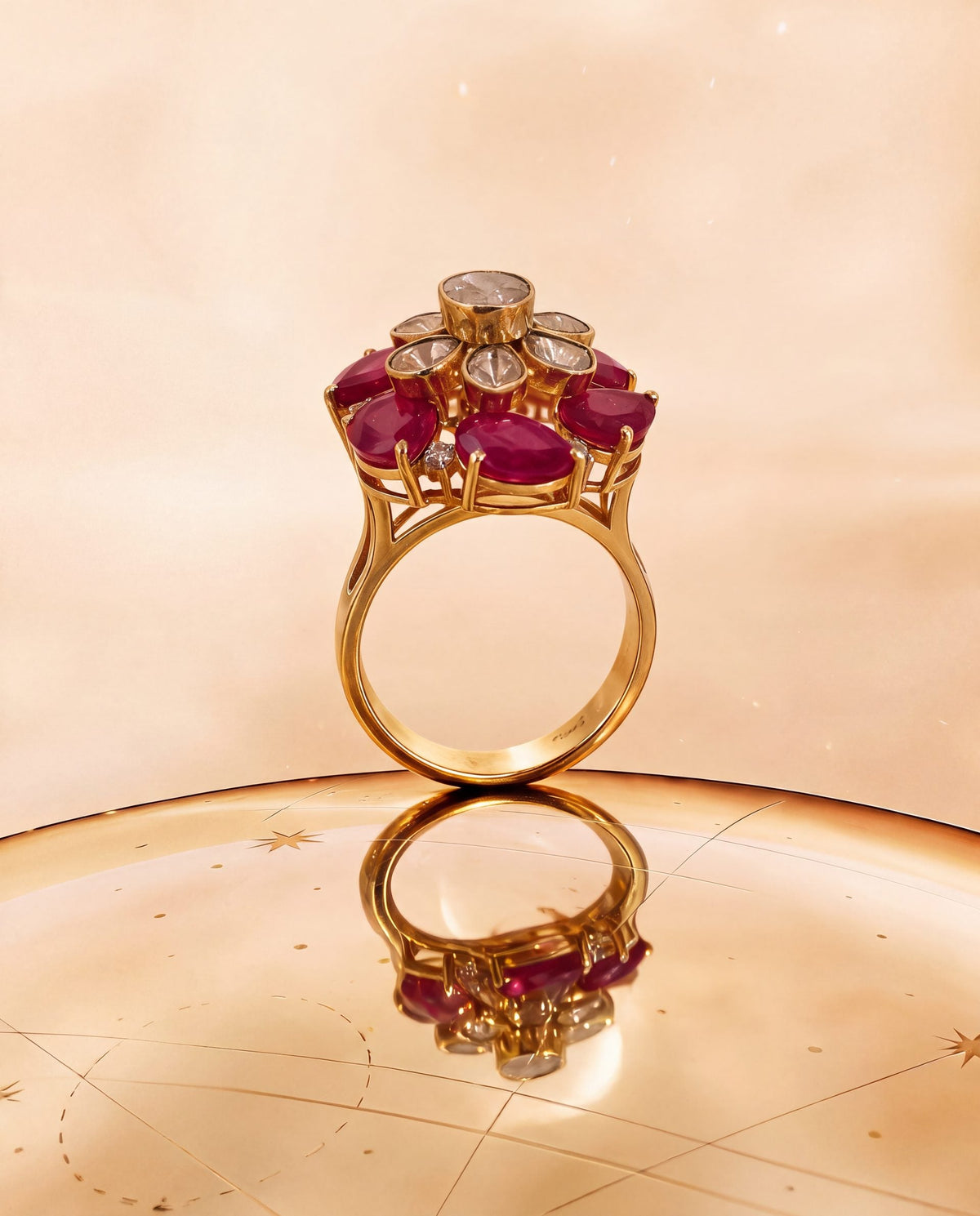 Anisha Polki And Diamond Ring