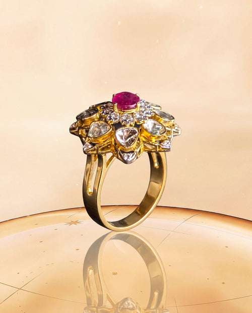 Disha Polki And Diamond Ring
