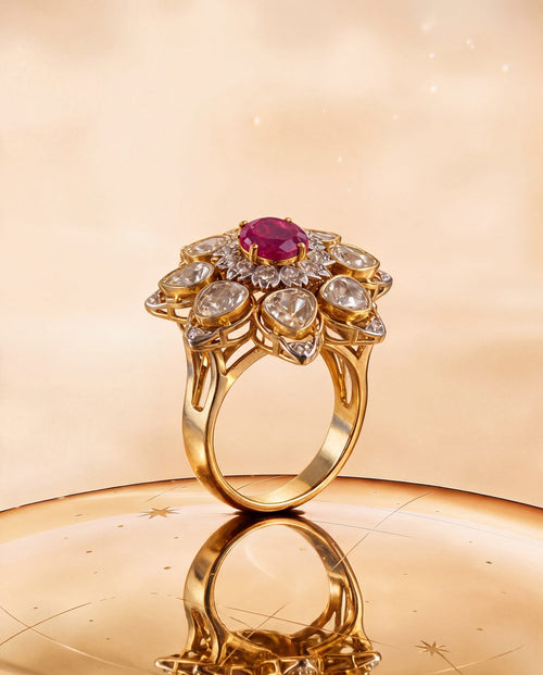 Disha Polki And Diamond Ring