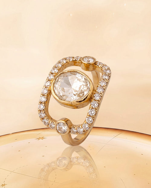 Kinjal Polki And Diamond Ring