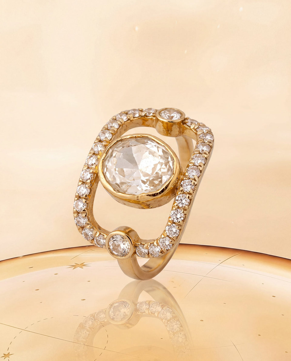 Kinjal Polki And Diamond Ring