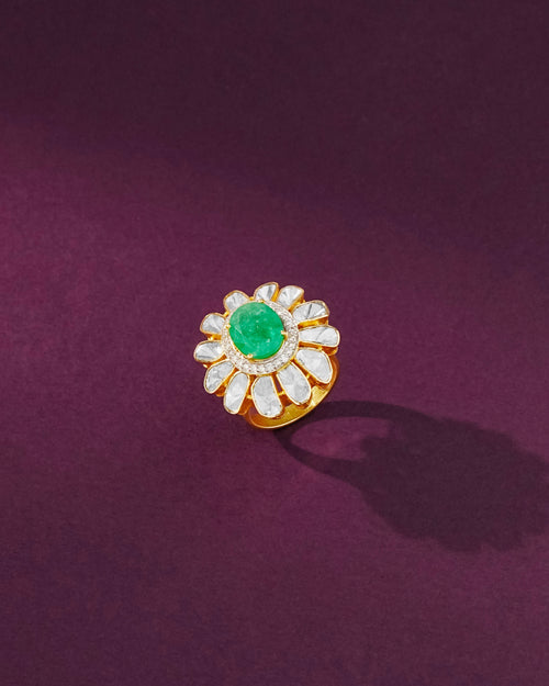 Aashi Polki And Diamond Ring