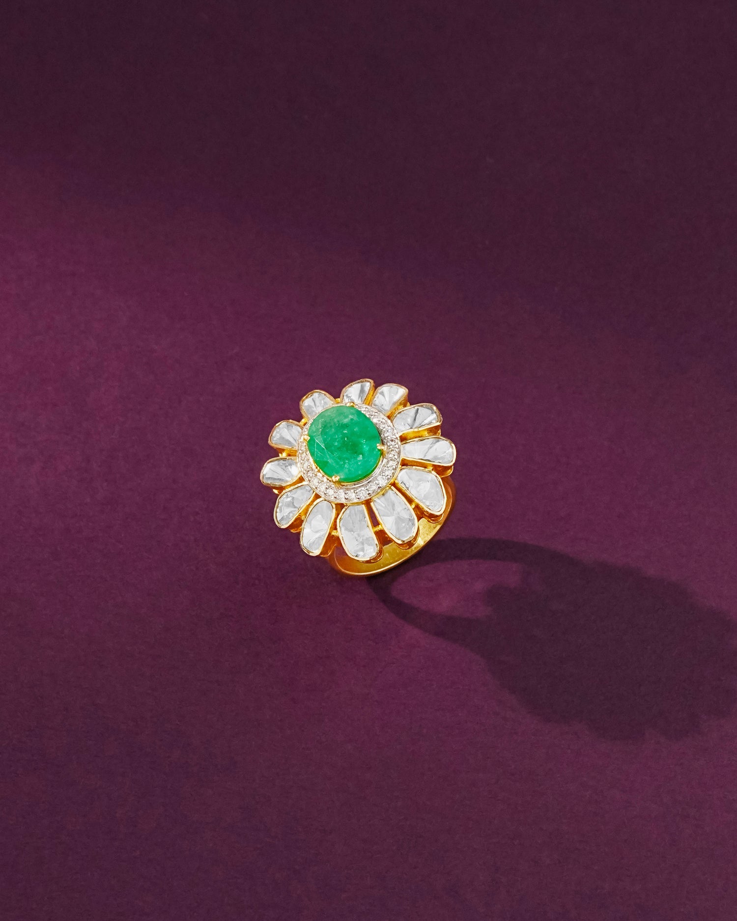 Aashi Polki And Diamond Ring