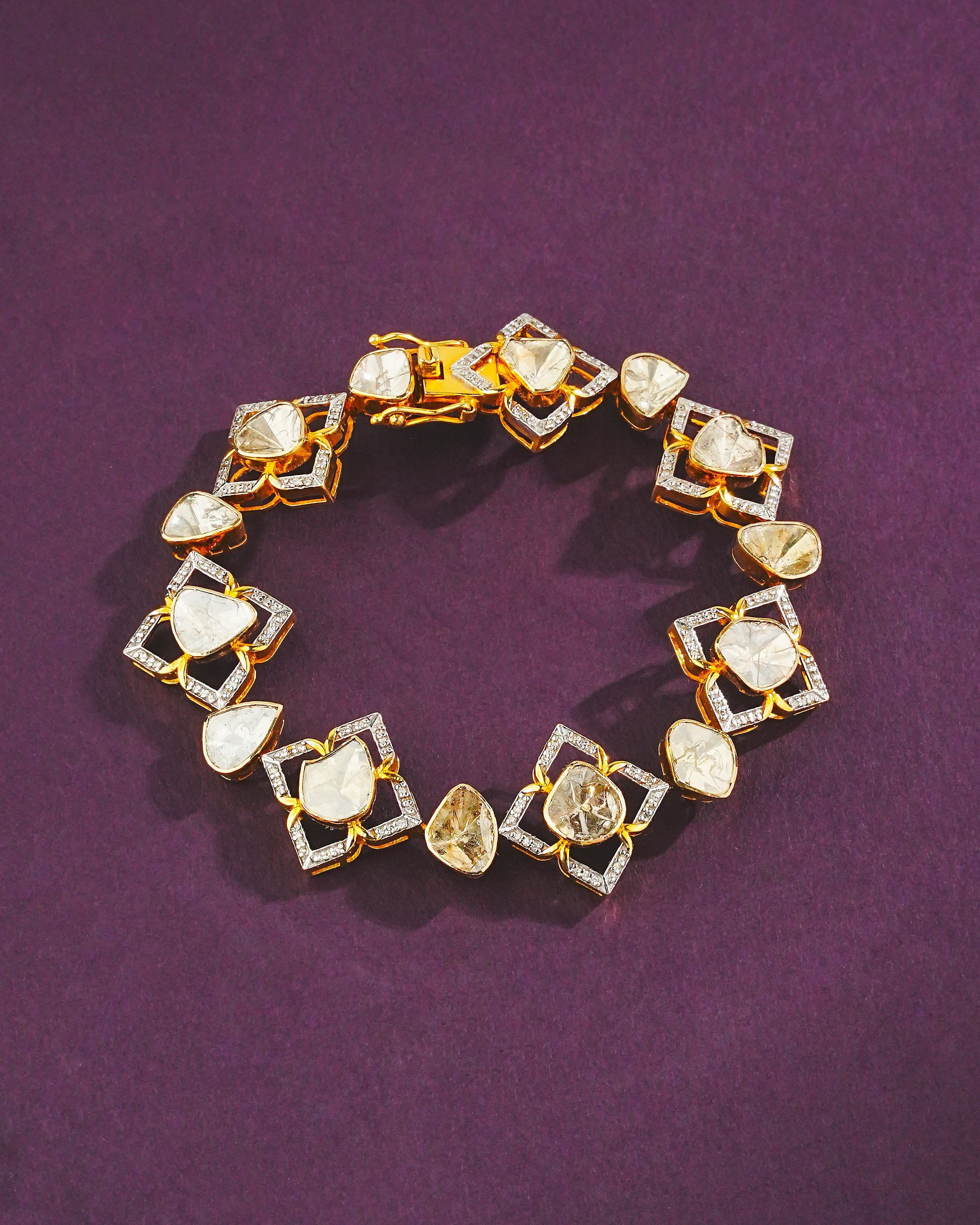 Tanaz Polki And Diamond Loose Bracelet