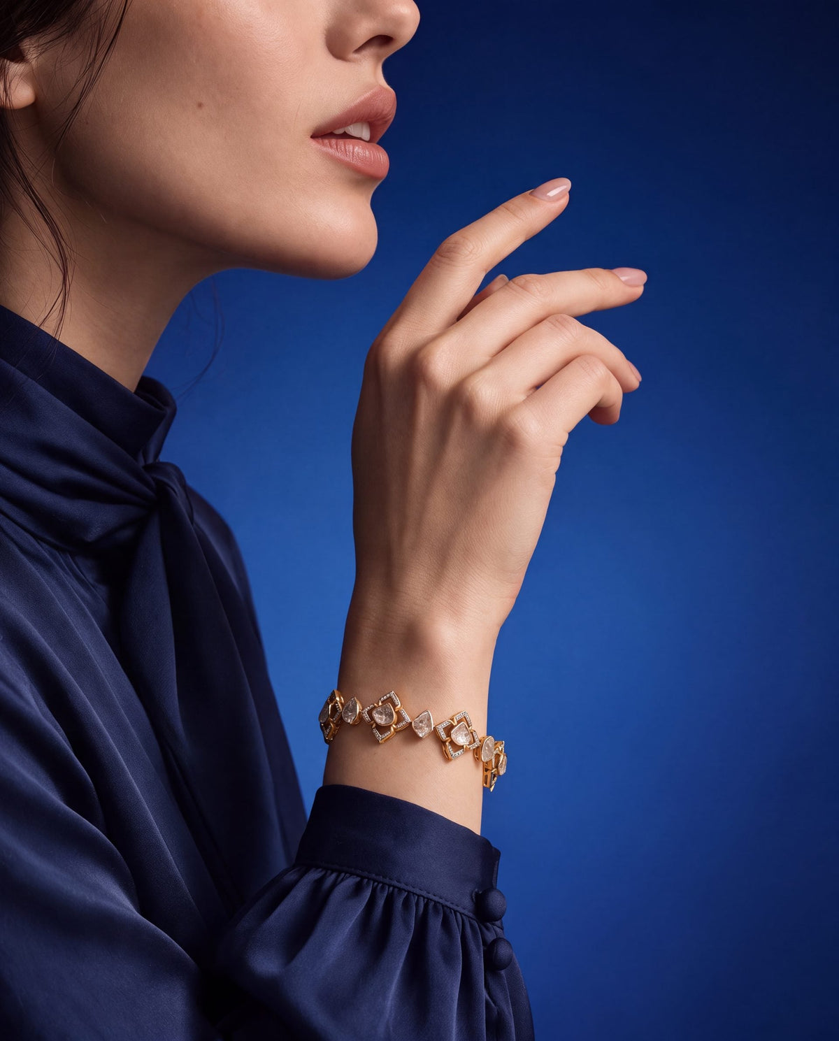 Tanaz Polki And Diamond Loose Bracelet