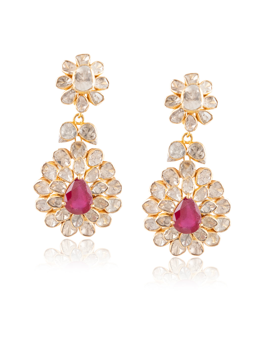 Ekanta Polki And Diamond Long Earrings