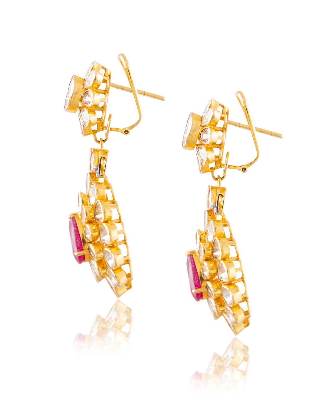 Ekanta Polki And Diamond Long Earrings