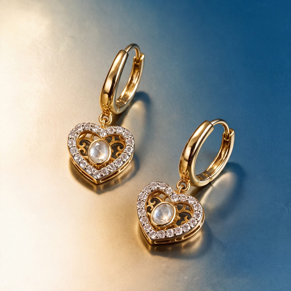 Myrna Polki And Diamond Hoops