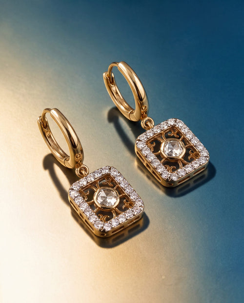 Vritika Polki And Diamond Hoops