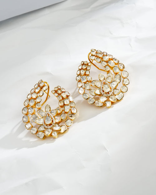 Elaina Polki And Diamond Hoops