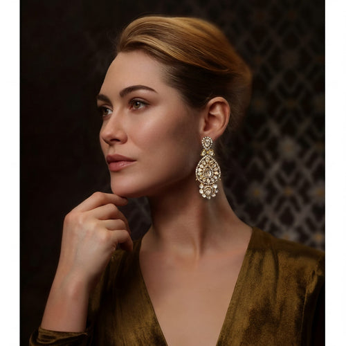 Lorissa Polki And Diamond Long Earrings