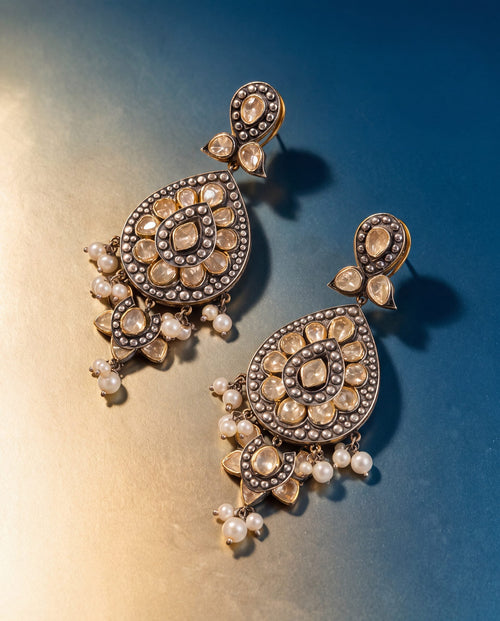 Aisha Polki Long Earrings