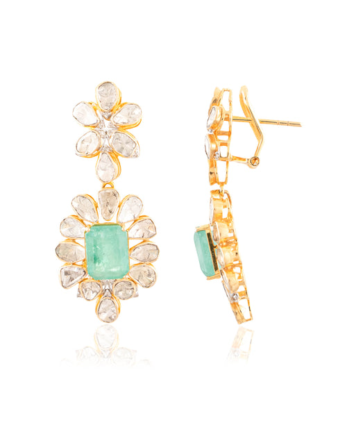 Zariyah Polki And Diamond Long Earrings
