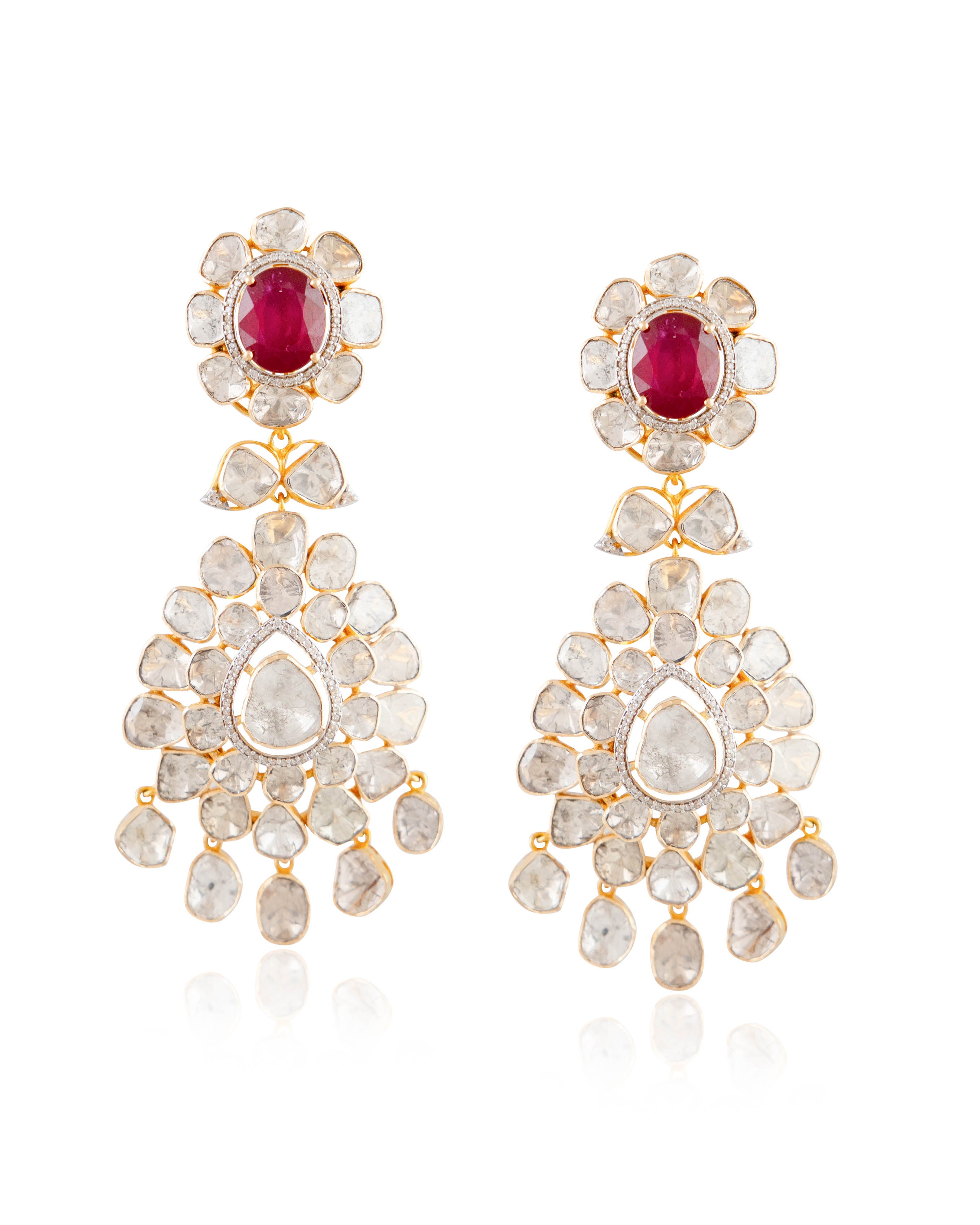 Nikita Polki And Diamond Long Earrings