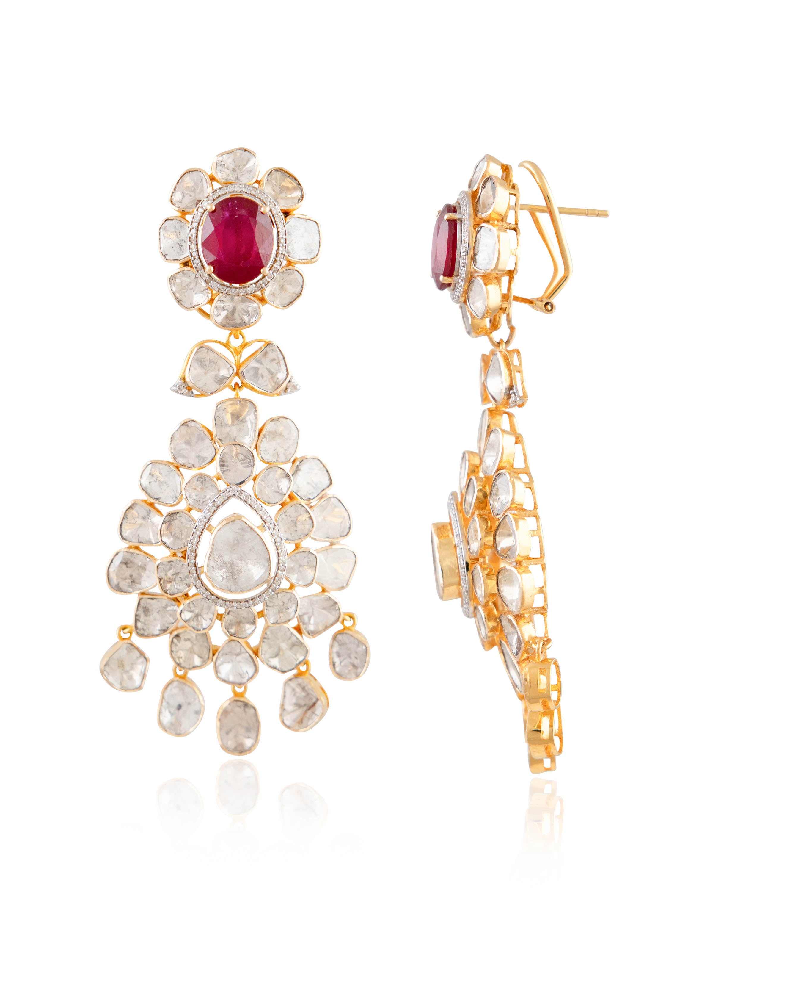 Nikita Polki And Diamond Long Earrings