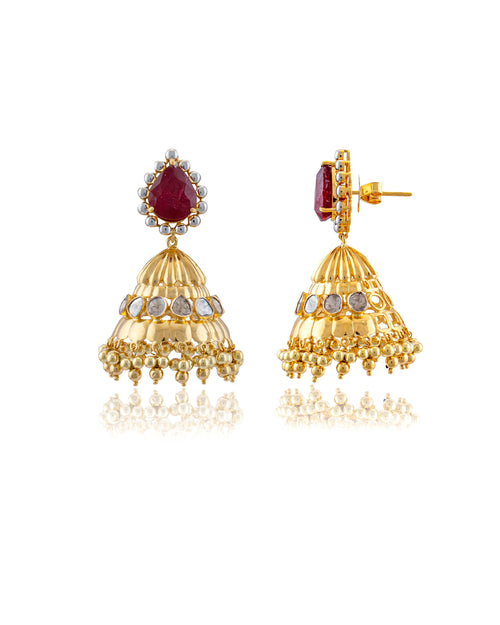 Bhavika Polki Long Earrings