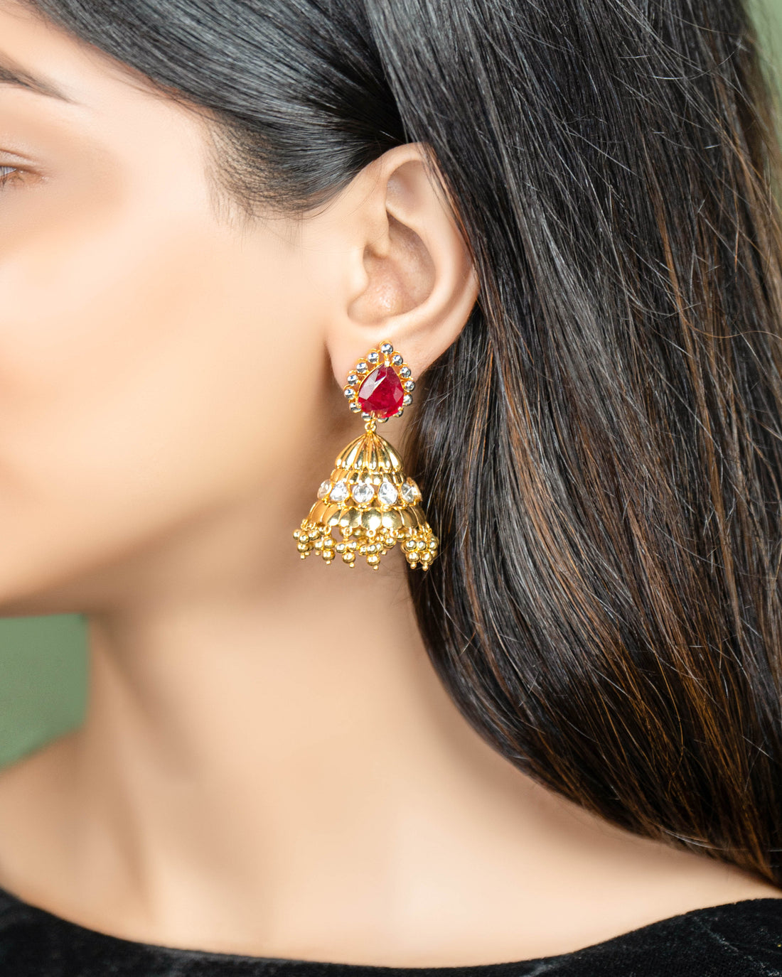 Bhavika Polki Long Earrings