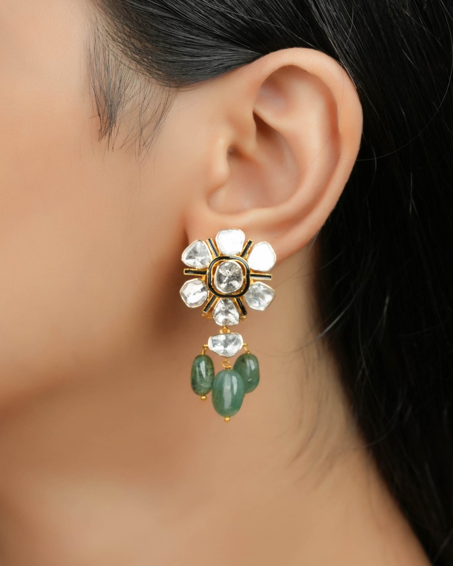 Anamika Polki Long Earrings