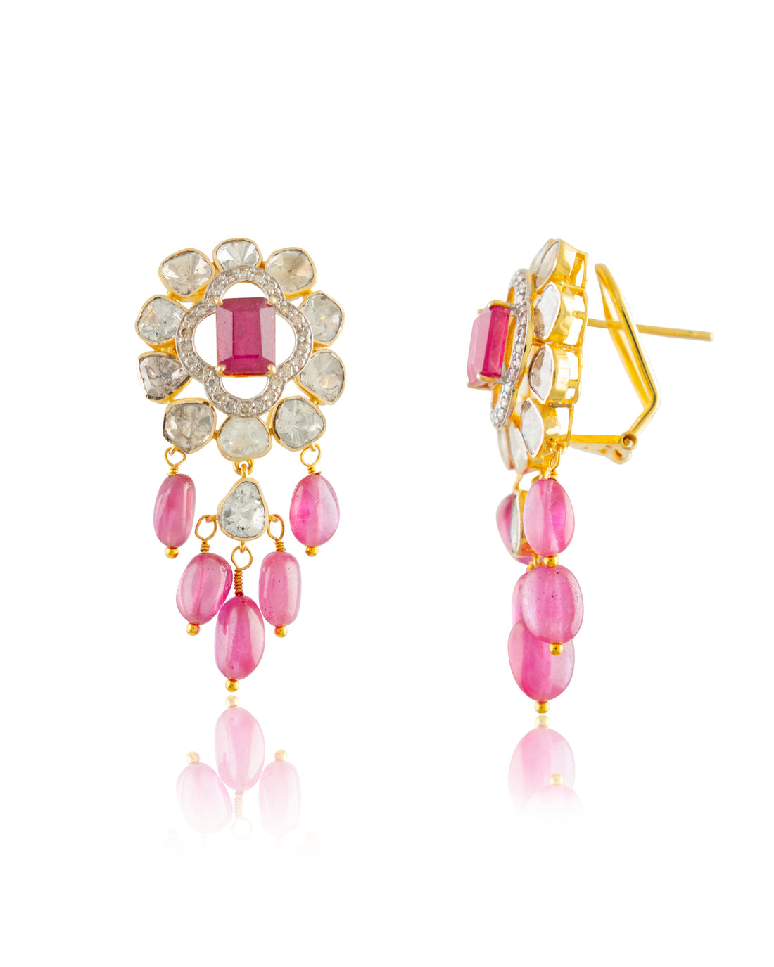 Shabana Polki And Diamond Long Earrings