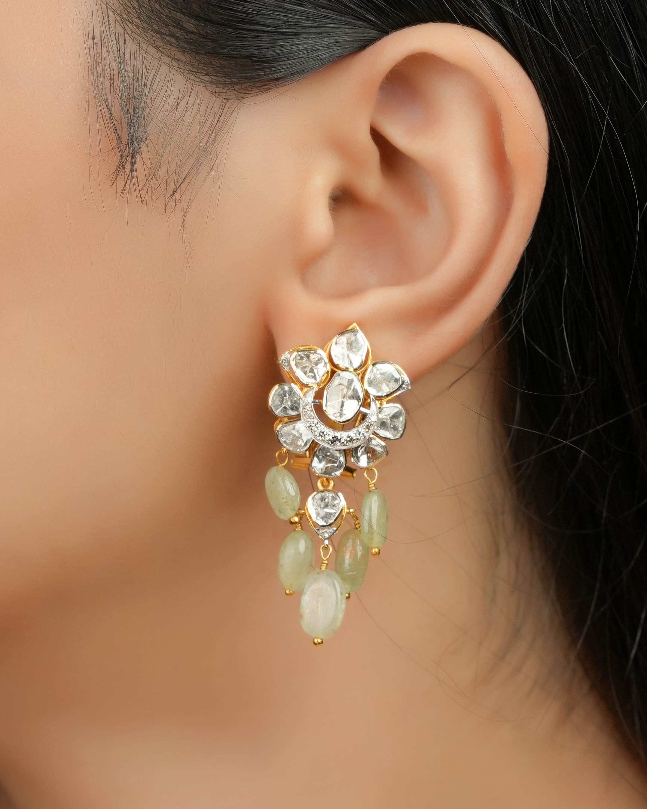 Anamita Polki And Diamond Long Earrings