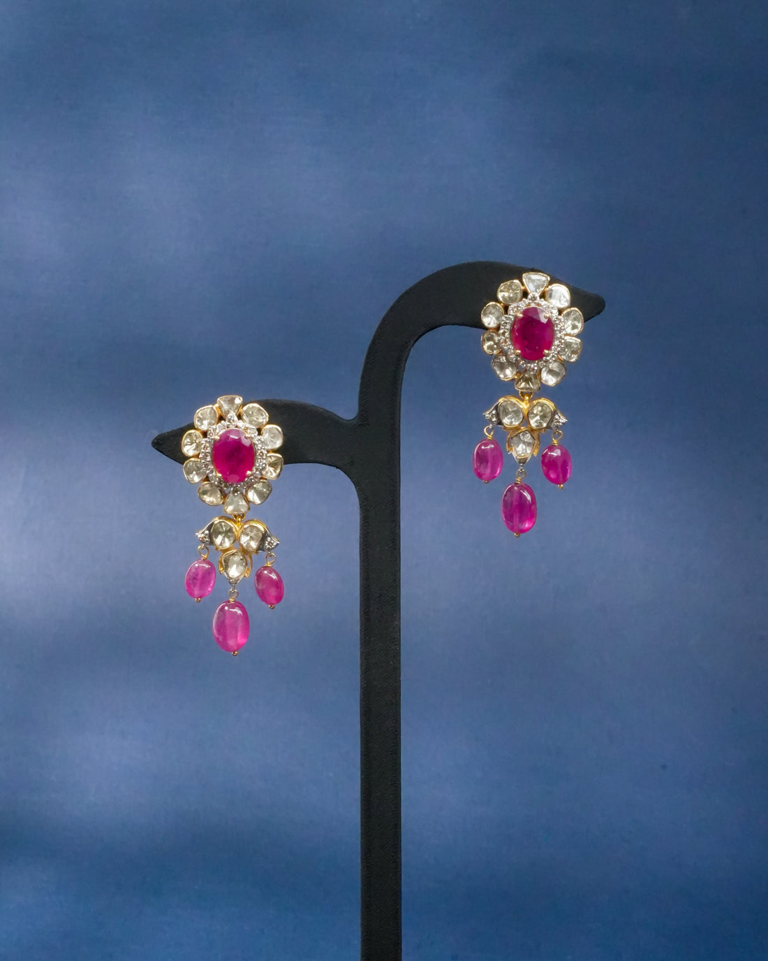Mansavi Polki And Diamond Long Earrings