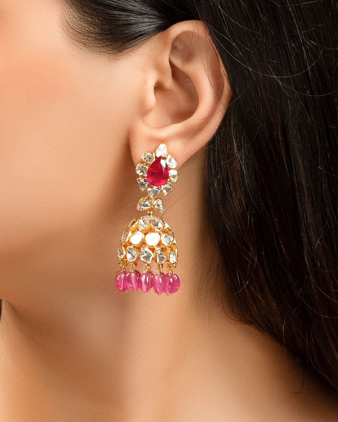 Riddhi Polki And Diamond Jhumkas