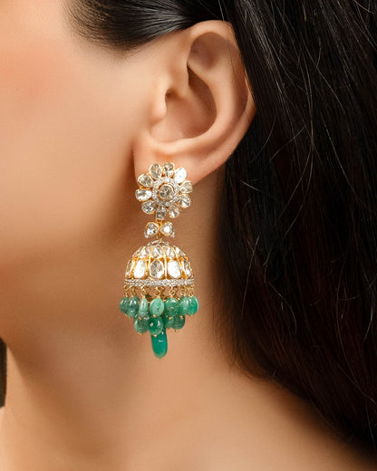 Nirali Polki And Diamond Jhumkas