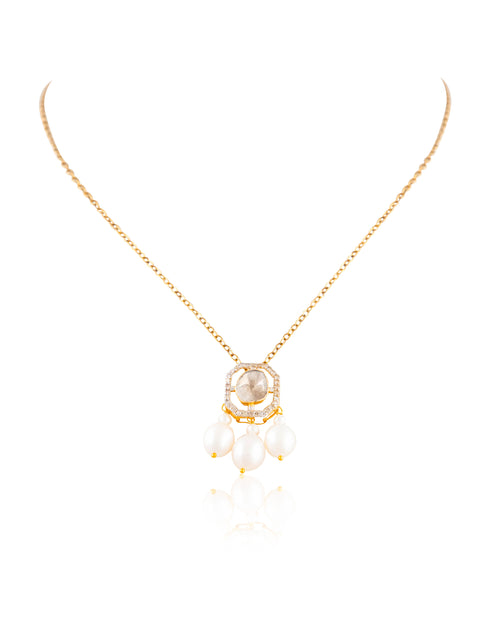 Rucheeta Pendant And Kamya Tops Polki And Diamond Set