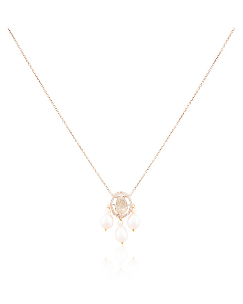 Olive Pendant And Sheetal Tops Polki And Diamond Set