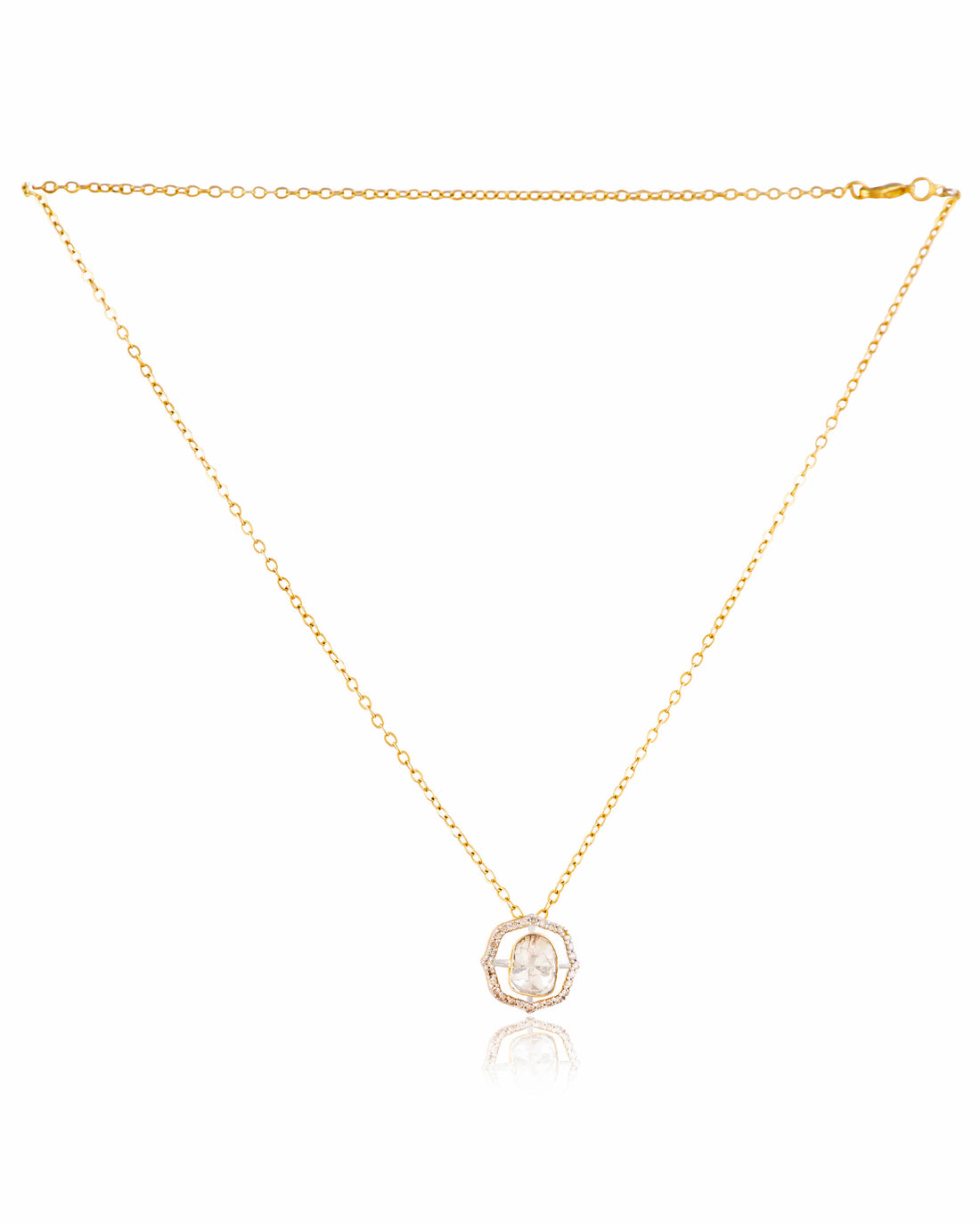 Fatima Polki And Diamond Pendant