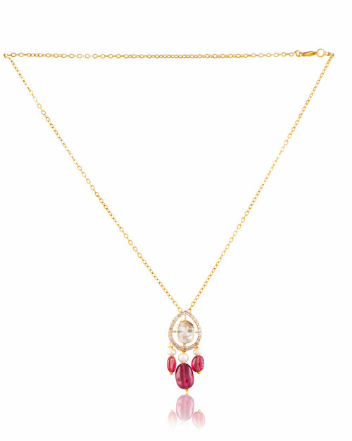 Tanvi Polki And Diamond Pendant