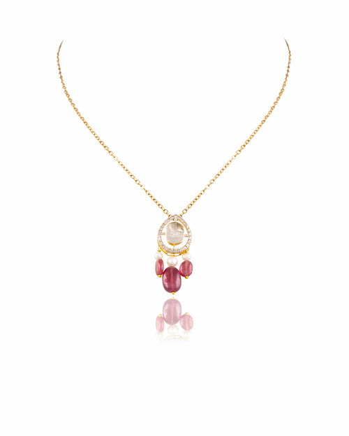 Tanvi Polki And Diamond Pendant