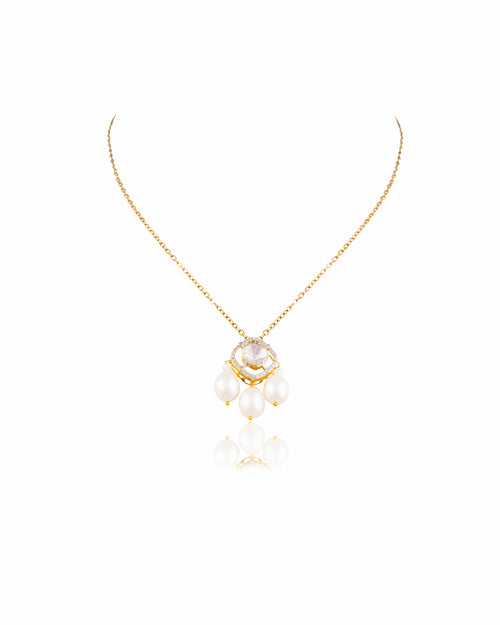 Nandini Polki And Diamond Pendant